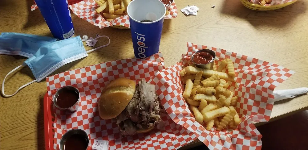 Big Pork on Bun with Fries